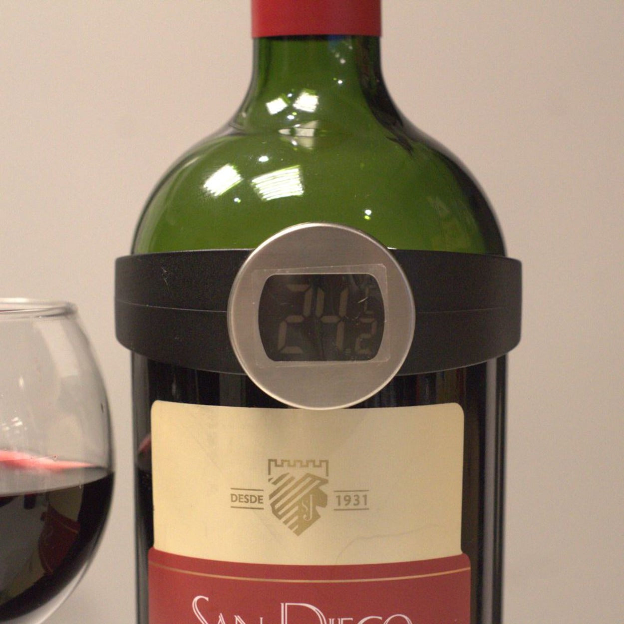 Termômetro para Vinho de Encaixe em Aço Inox Wine Time