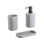 Conjunto para Banheiro Moderno 3 Peças Quadrado Cinza
