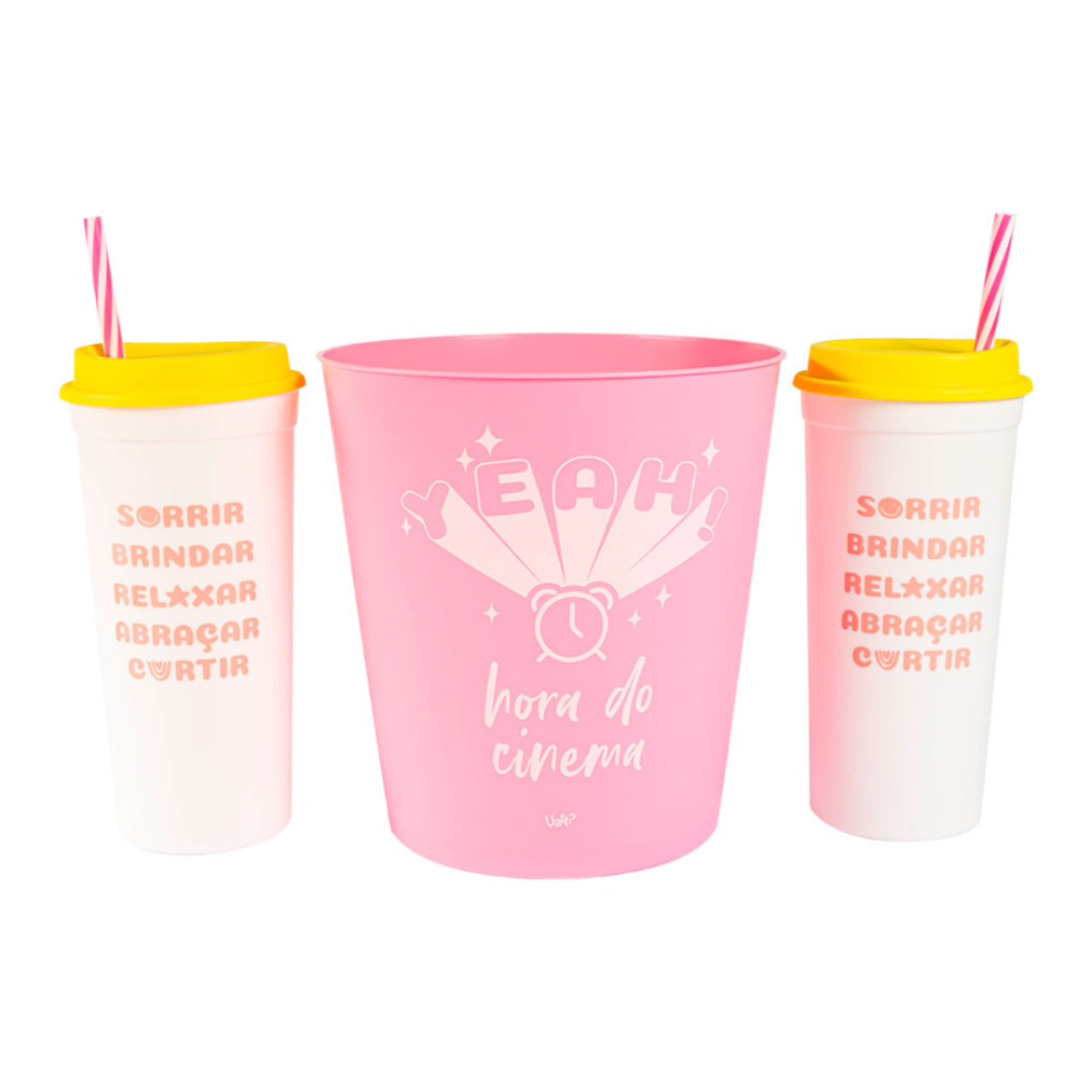 Kit Pipoca com 2 Copos e Balde - Hora do Cinema