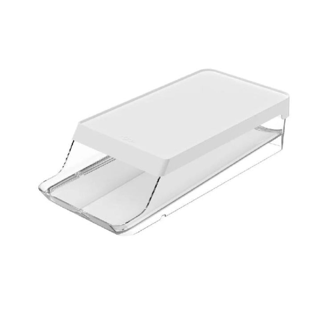 Porta Ovos Organizador Roll Branco Para 14 Unidades Clear Fresh