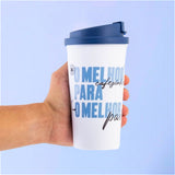 Copo Viagem com Tampa 500ml Azul - O Melhor Pai