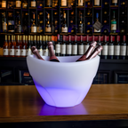 Champanheira com LED Balde de Gelo Para 4 Garrafas 13L Parede Dupla Branca