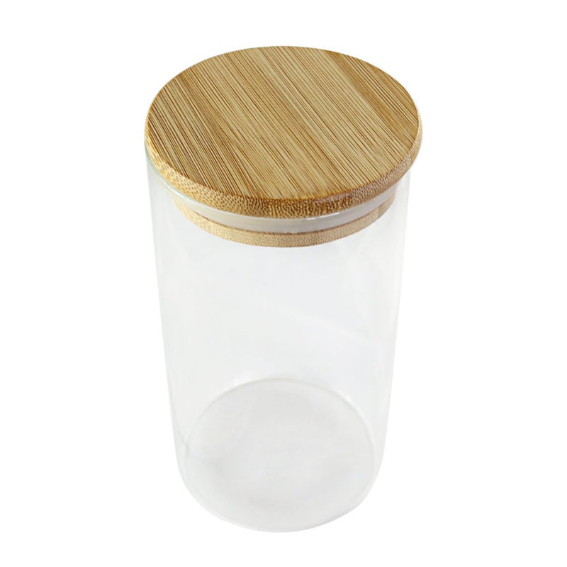 Pote para Mantimentos com Tampa de Bambu 600ML - Leve Compre