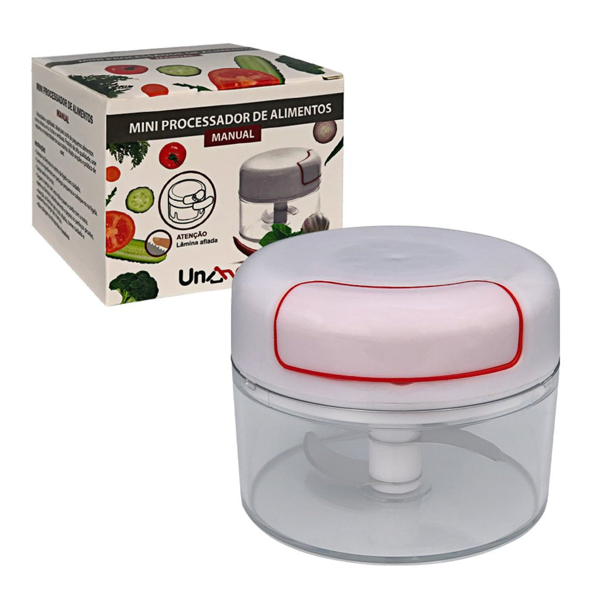 Mini Multiprocessador Triturador Manual 2 Lâminas Inox Alho - Leve Compre