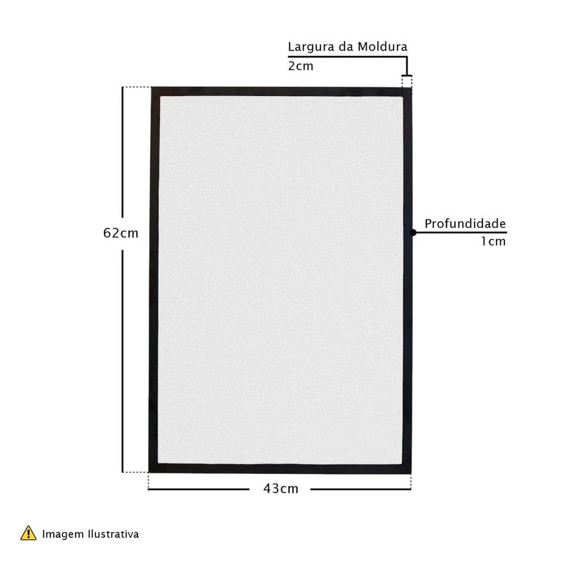 Quadro Abstrato Com Moldura Preta Impresso em Tela 62x43cm- Leve Compre