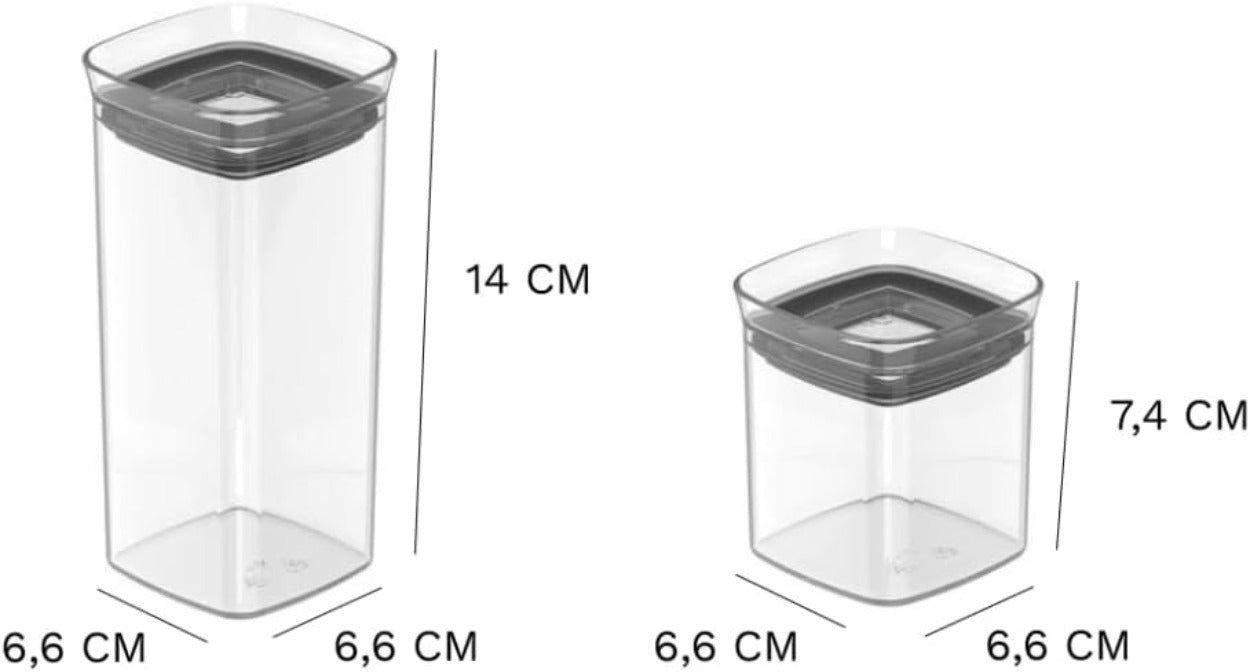 Kit 6 Potes Herméticos Modulares Porta Temperos 150ml e 340ml