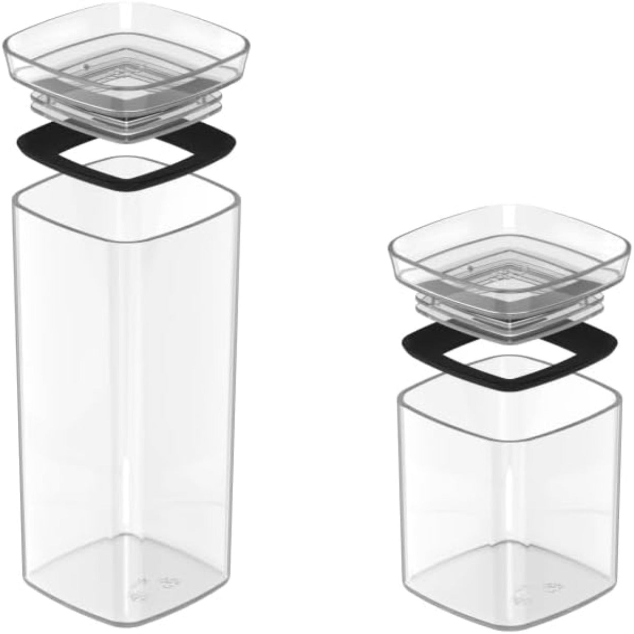 Kit 6 Potes Herméticos Modulares Porta Temperos 150ml e 340ml