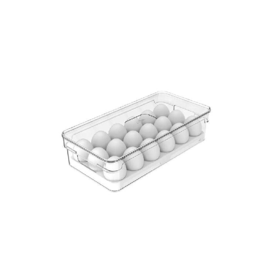 Porta Ovos Organizador com Tampa para 18 Unidades Clear Fresh
