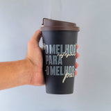 Copo Viagem com Tampa 500ml Marrom - O Melhor Pai