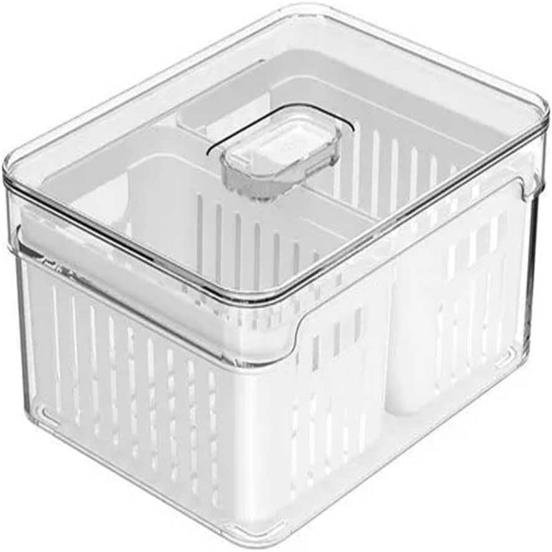 Mantenha sua geladeira organizada com o Organizador de Geladeira com 2 Cestos Clear Fresh. Com capacidade de 2,2 litros e cestos removíveis, oferece espaço adicional e versatilidade para armazenar seus alimentos. Seu design funcional e estilo moderno complementam qualquer cozinha. Adquira o seu hoje e simplifique a organização dos seus alimentos!
