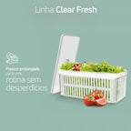 Organizador De Geladeira com Tampa e Cesto Acrílico 5L Clear Fresh