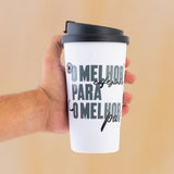 Copo Viagem com Tampa 500ml Preto - O Melhor Pai