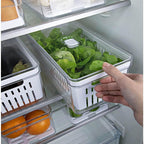 Organizador De Geladeira com Tampa e Cesto Acrílico 5L Clear Fresh