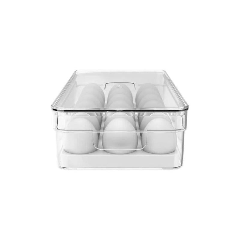 Porta Ovos Organizador com Tampa para 18 Unidades Clear Fresh