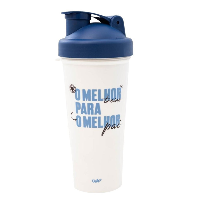 Shakeira 780ml Azul com Tampa e Medidor - O Melhor Pai - Leve Compre