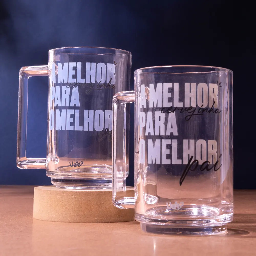 Caneco de Vidro Para Cerveja 300ml em Vidro - O Melhor Pai leve ccompre