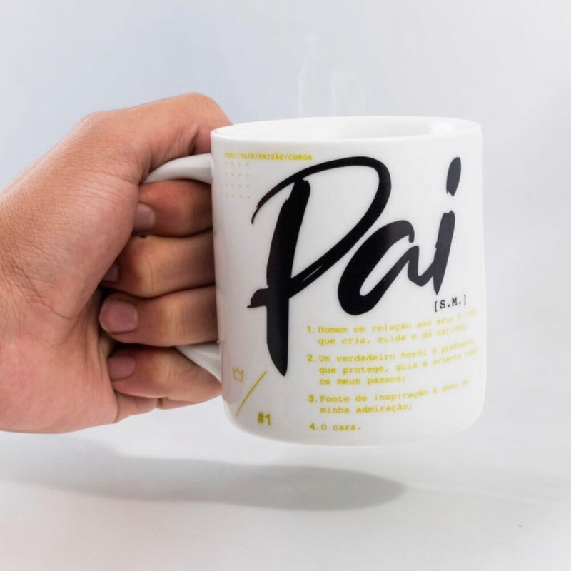 Caneca de Cerâmica 300ml - Significado de Pai - leve compre