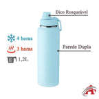 Garrafa Térmica com Alça 1,2L Azul - Parede Dupla