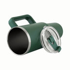 Garrafa Canecão em Inox Parede Dupla 1300ml com Alça e Canudo Verde