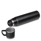 Garrafa Térmica em Inox 550ml com Caneca Preta