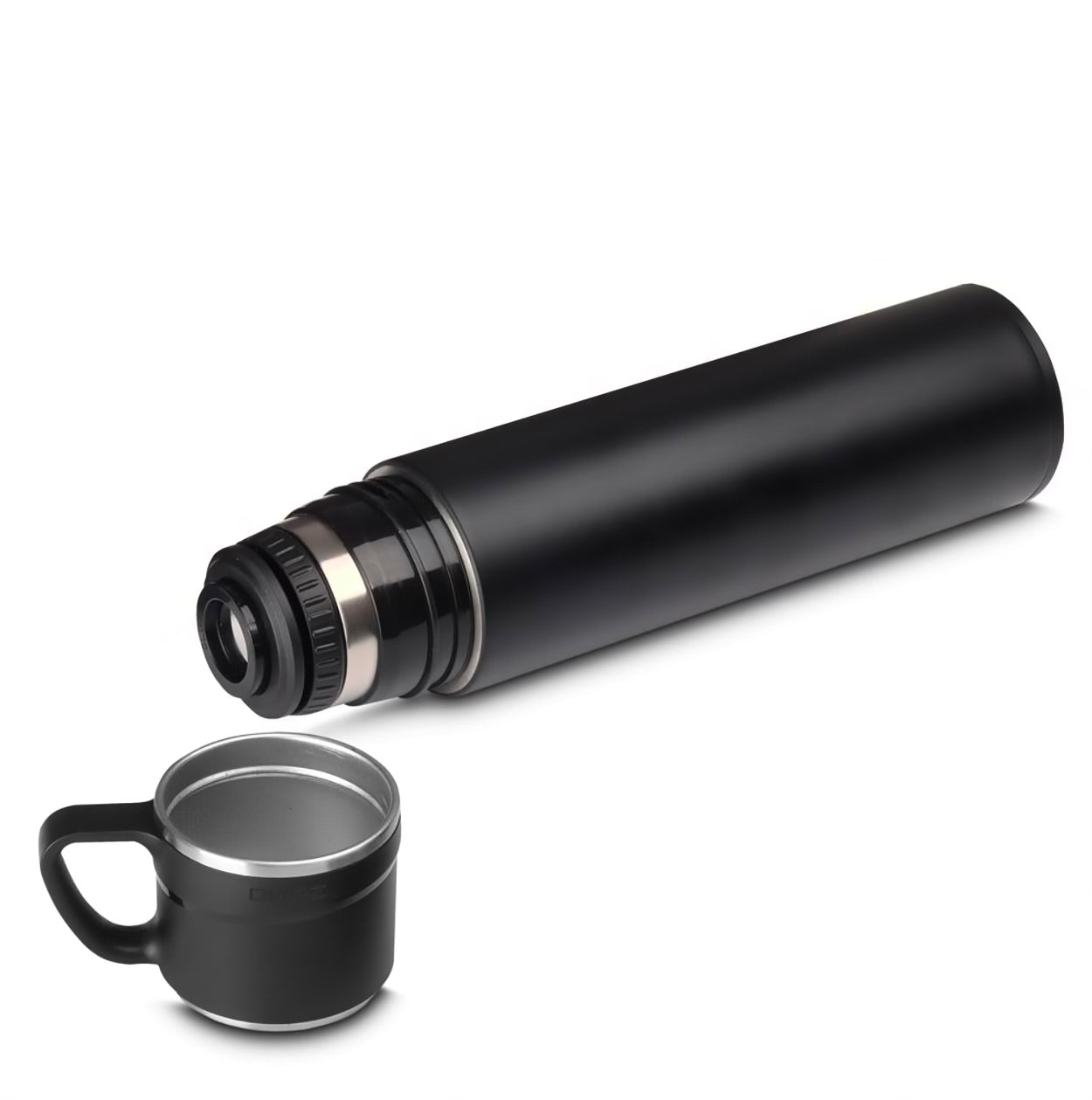 Garrafa Térmica em Inox 550ml com Caneca Preta