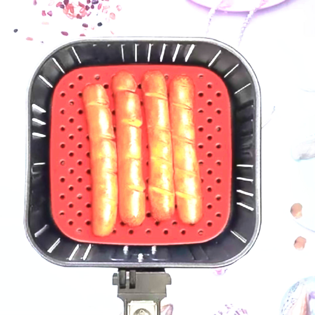 Protetor de Silicone Quadrado para Airfryer Easy Kitchen Vermelho