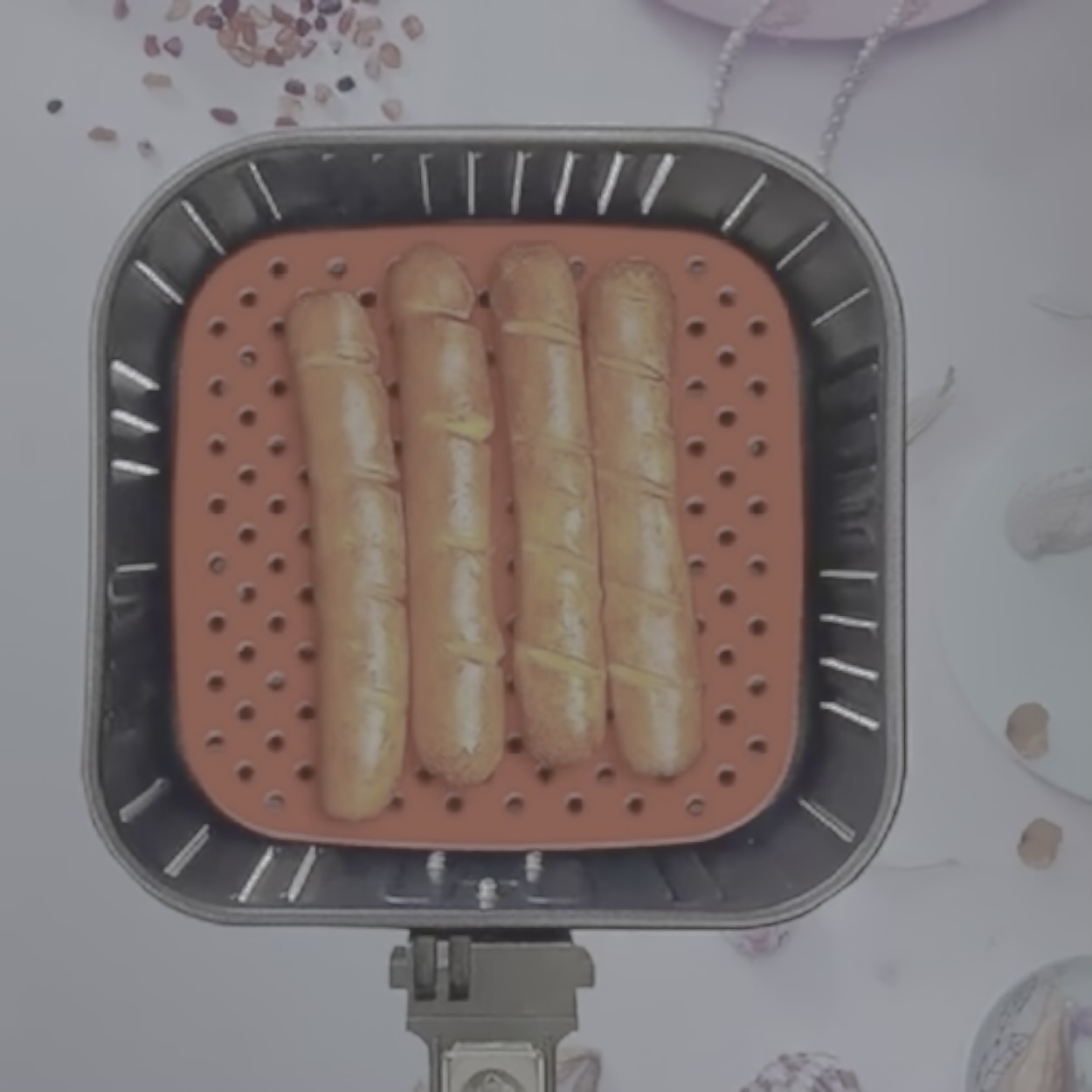 Protetor de Silicone Quadrado para Airfryer Easy Kitchen Vermelho