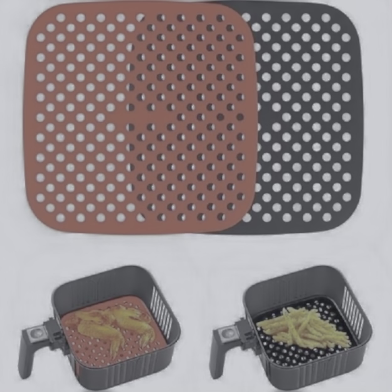 Protetor de Silicone Quadrado para Airfryer Easy Kitchen Vermelho