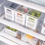 Organizador De Geladeira com 3 Cestos e Tampa Acrílico 5L Clear Fresh leve compre