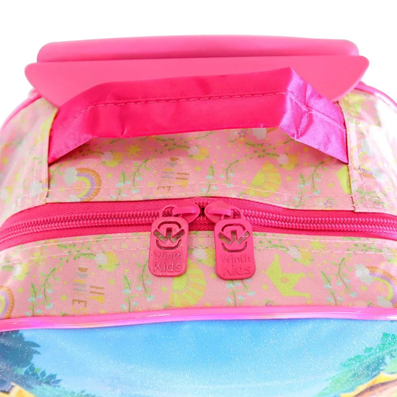 Kit Escolar Princesas Rosa: Mochila, Lancheira e Estojo