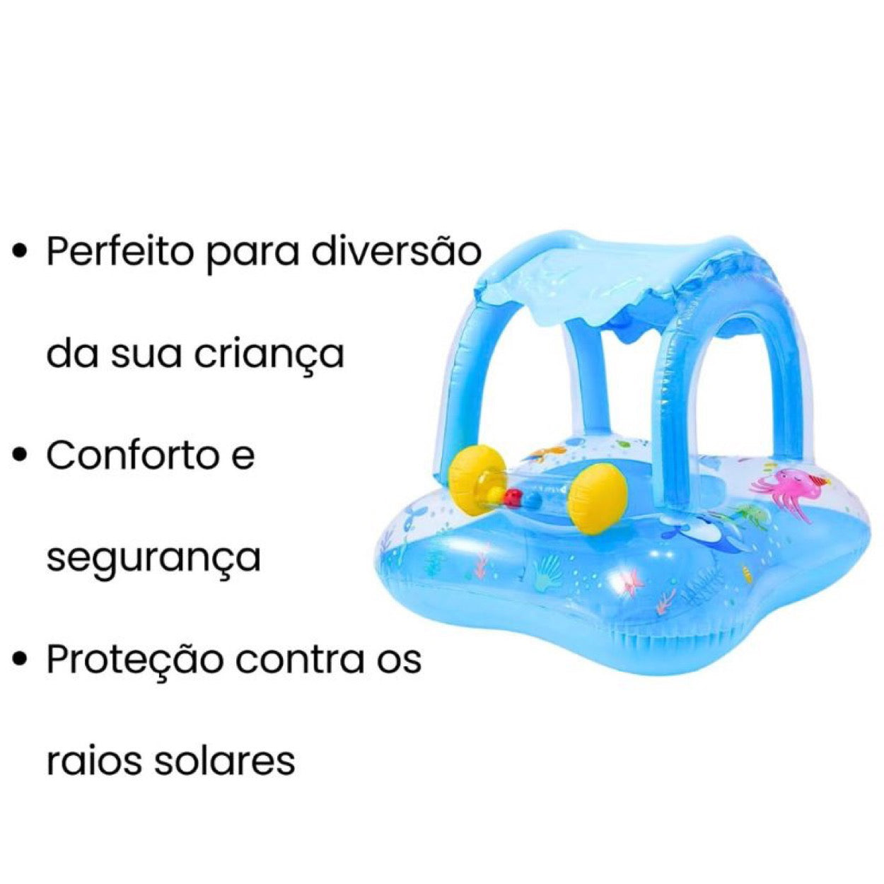 Boia Infantil Inflável com Cobertura – Baby Float para Bebê 0 a 3 anos