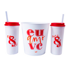 Kit Pipoca com 2 Copos e Balde - Eu Amo Você