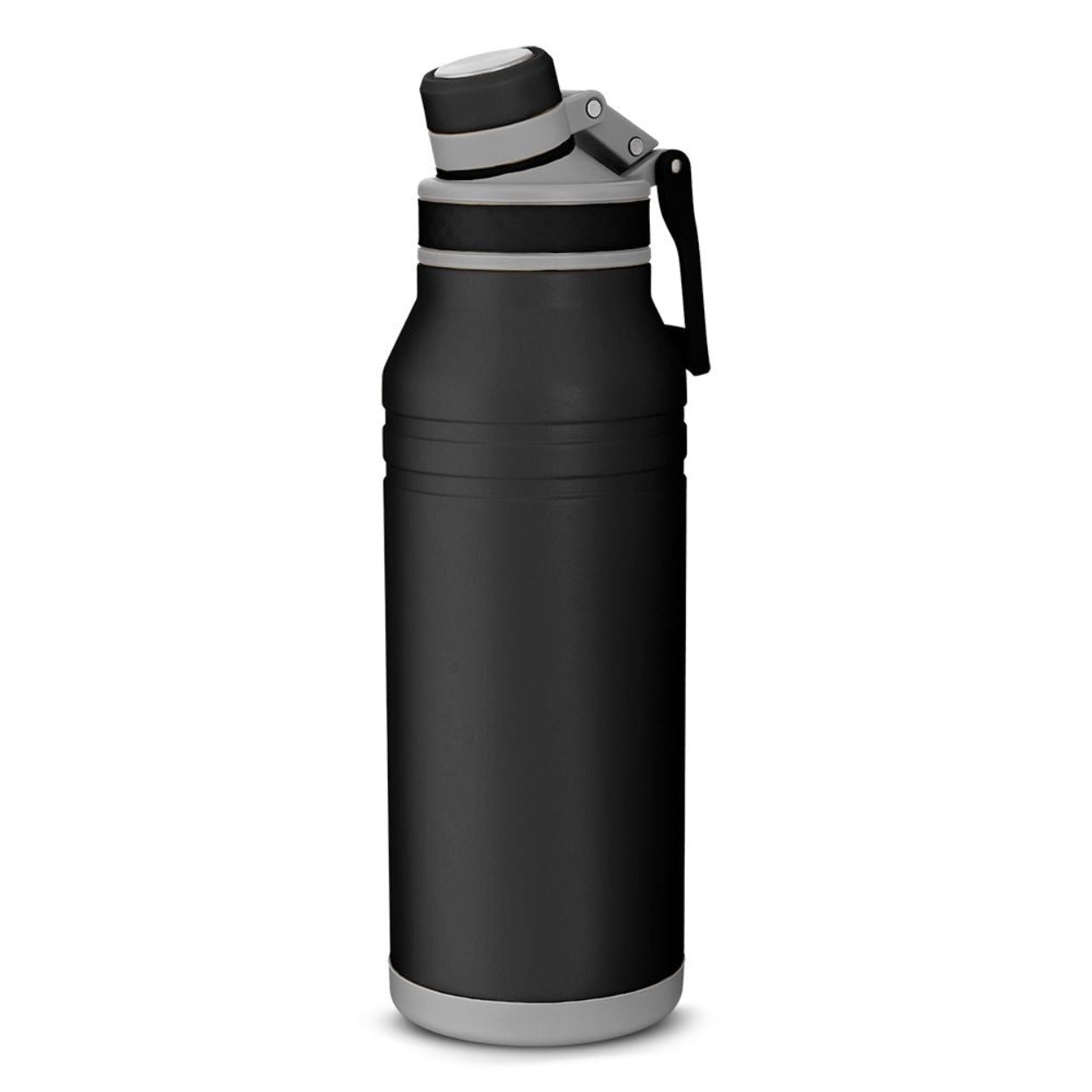 Garrafa com Alça e Bico 1,2L em Aço Inox Preta