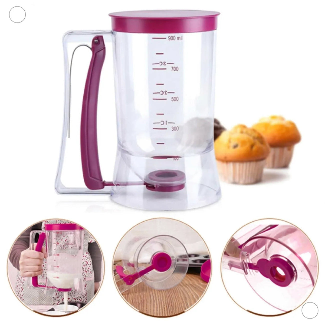 Copo Dispenser Dosador Para Massas Cupcakes e Panquecas