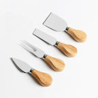 Conjunto Jogo P/ Cortar Queijo 4 Pçs Inox Kit Facas Espátula