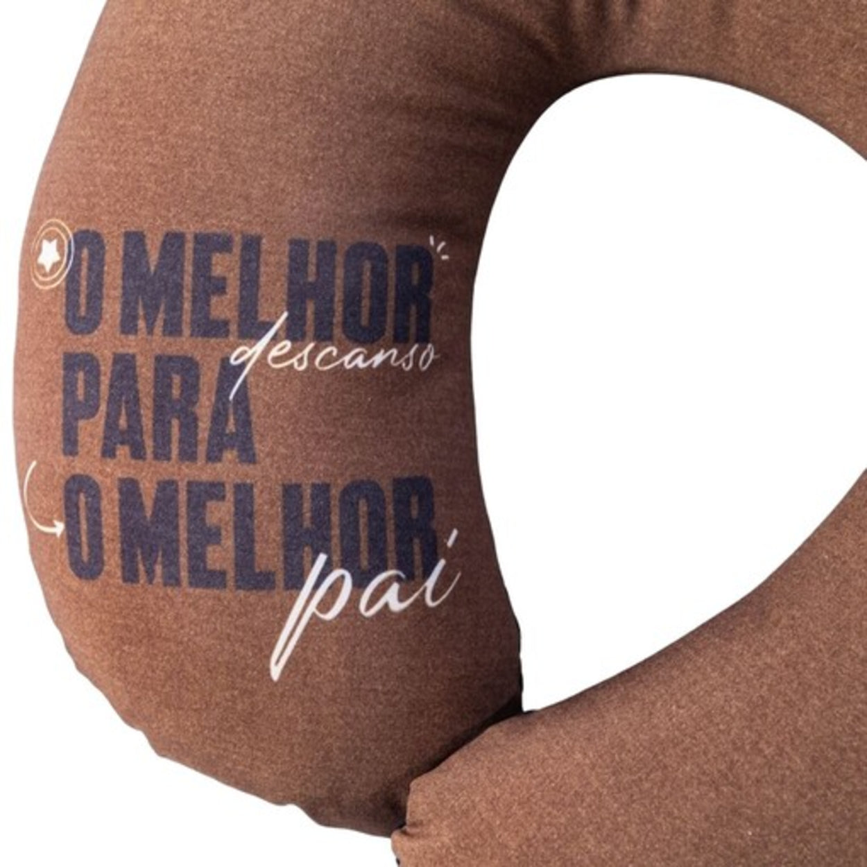 Almofada de Pescoço Marrom Com Fechamento - O Melhor Pai- leve compre