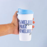 Copo Viagem com Tampa 500ml Azul - O Melhor Vô