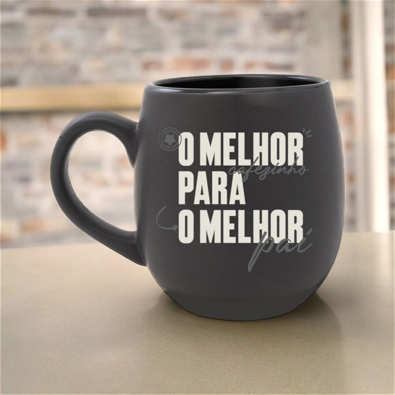 Caneca de Cerâmica Oval 400ml - O Melhor Pai - Leve Compre