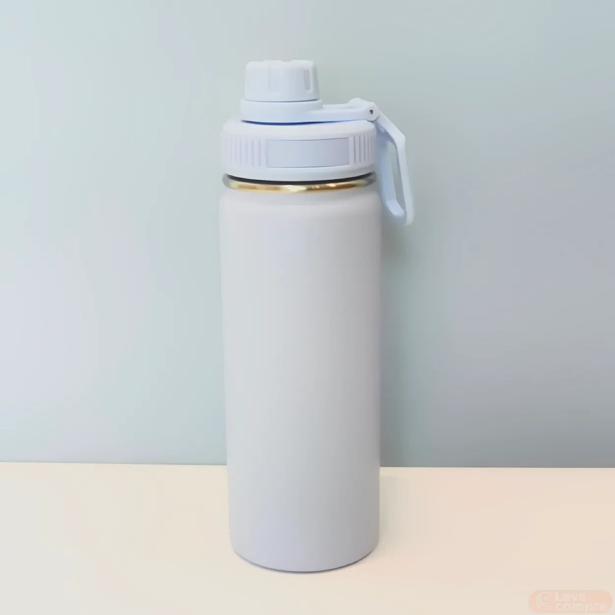 Garrafa com Alça e Bico 780ml em Aço Inox Azul Ciano
