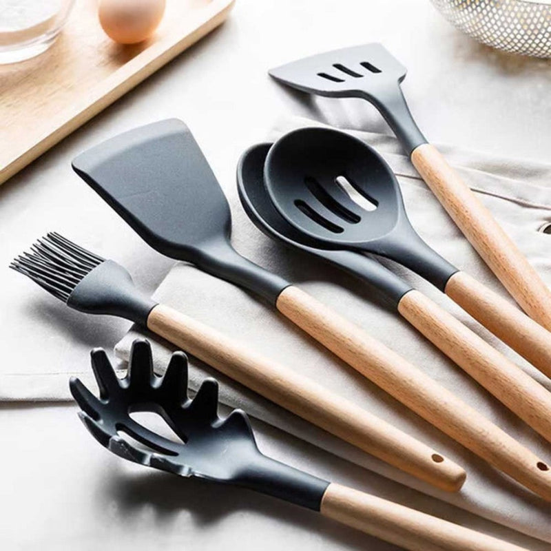 Talheres: Utensílio de Cozinha - Kit 12 Peças com Suporte