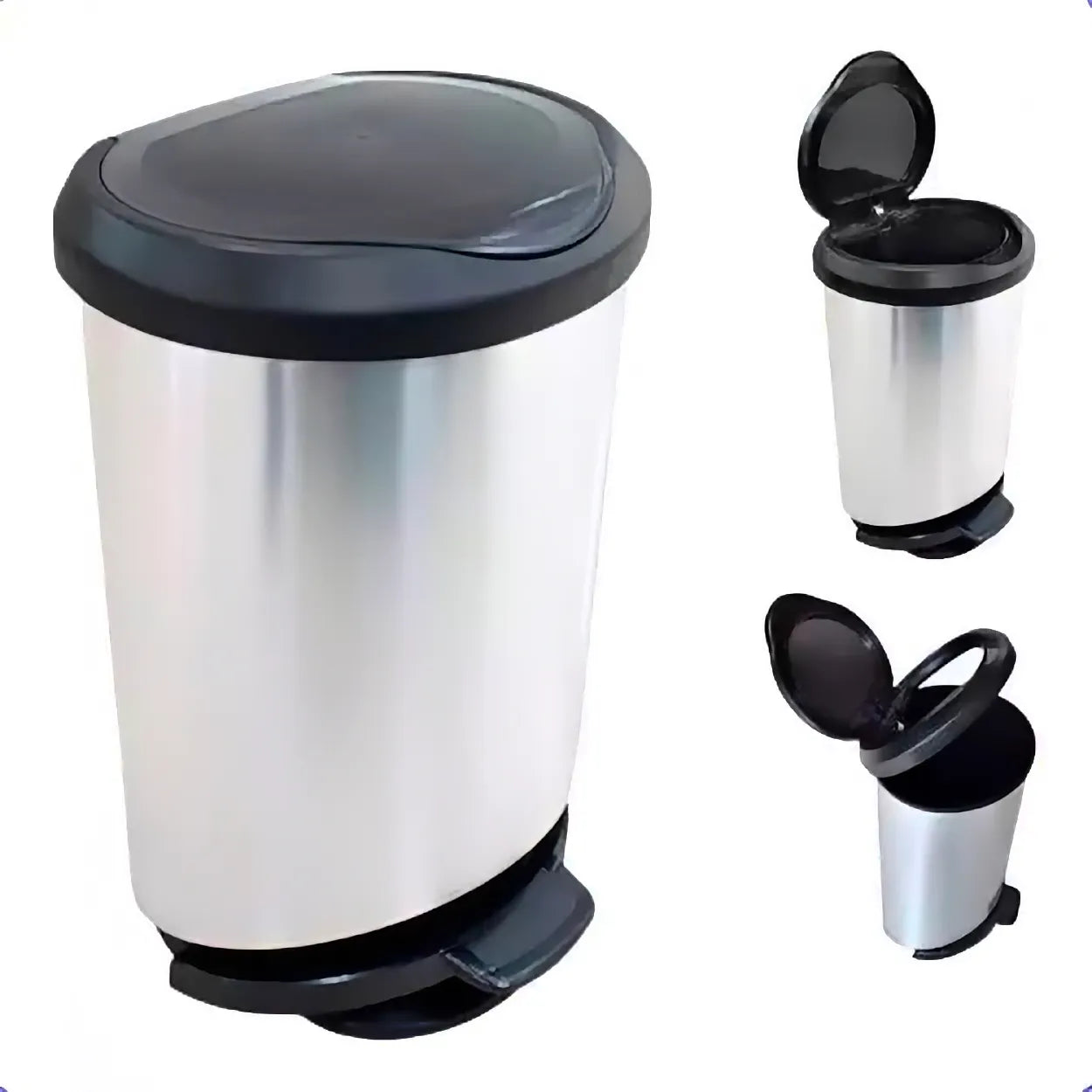 lixeira-com-pedal-label-prata-45-litros-leve-compre