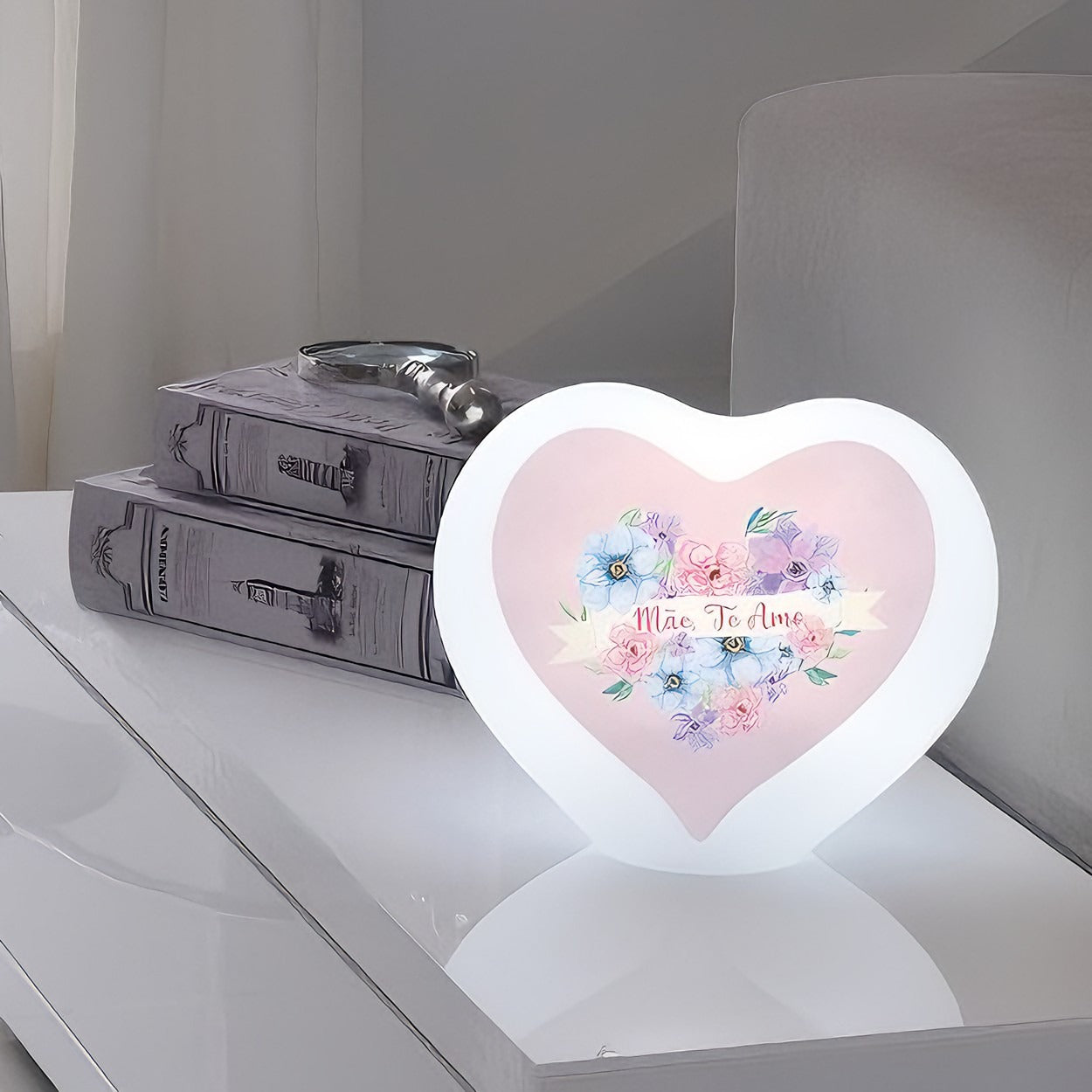 Luminária Coração Mãe Floral LED