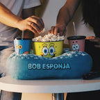 Kit Pipoca Bob Esponja - Almofada Balde e Copos